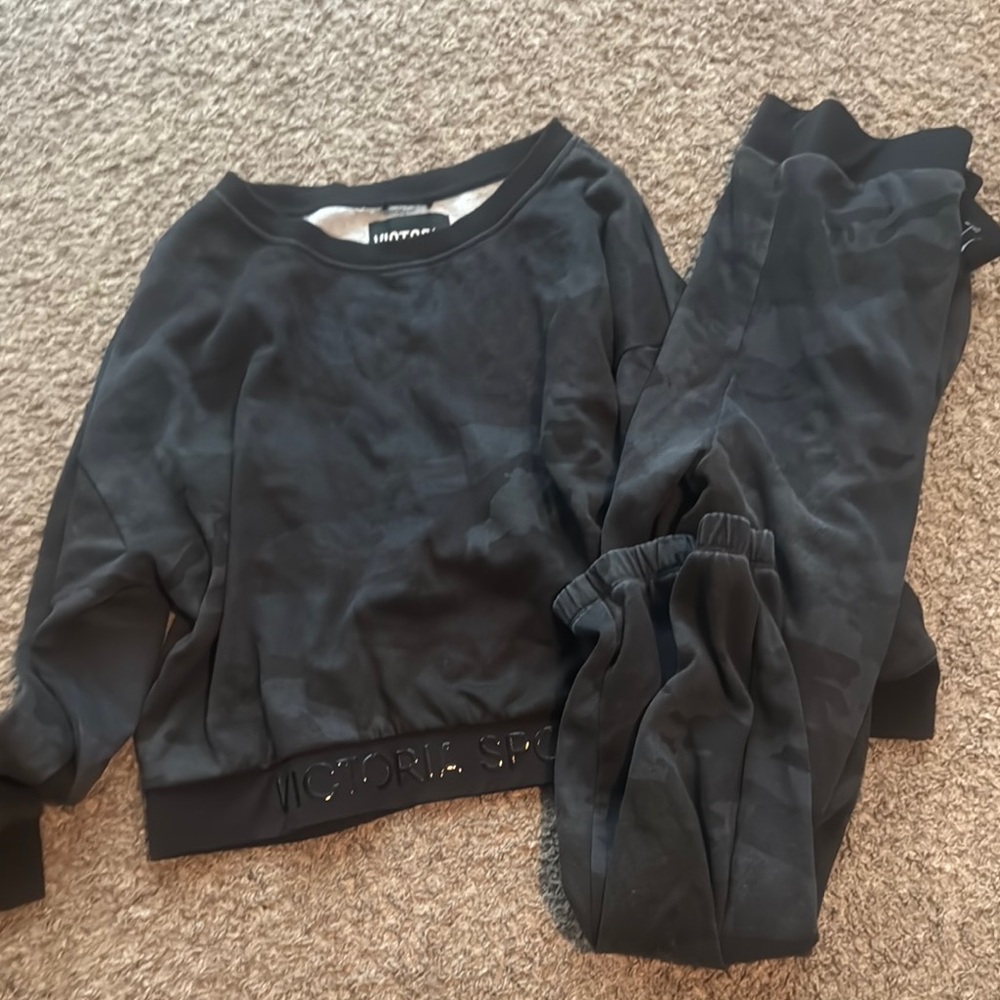 Victoria's Secret Camo Sweater and matching joggers